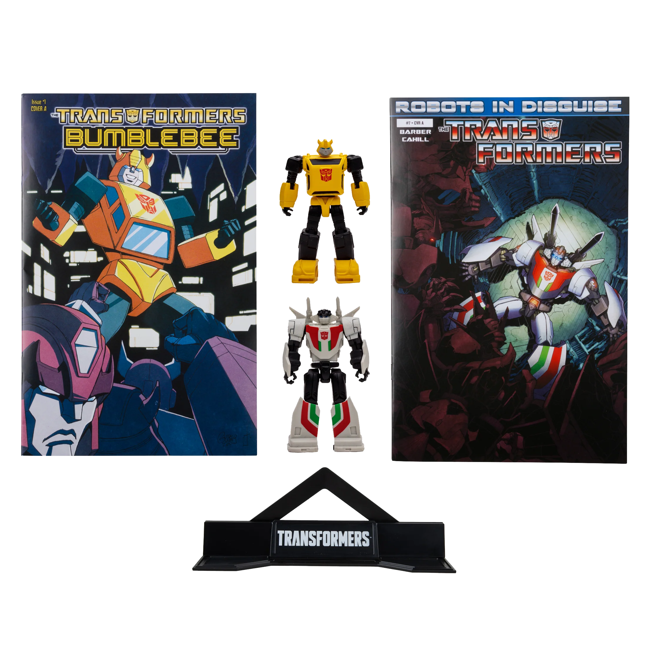 Transformers Page Punchers 2pk Bumblebee and Wheeljack 3in Action Figures with 2 Comics McFarlane Toys