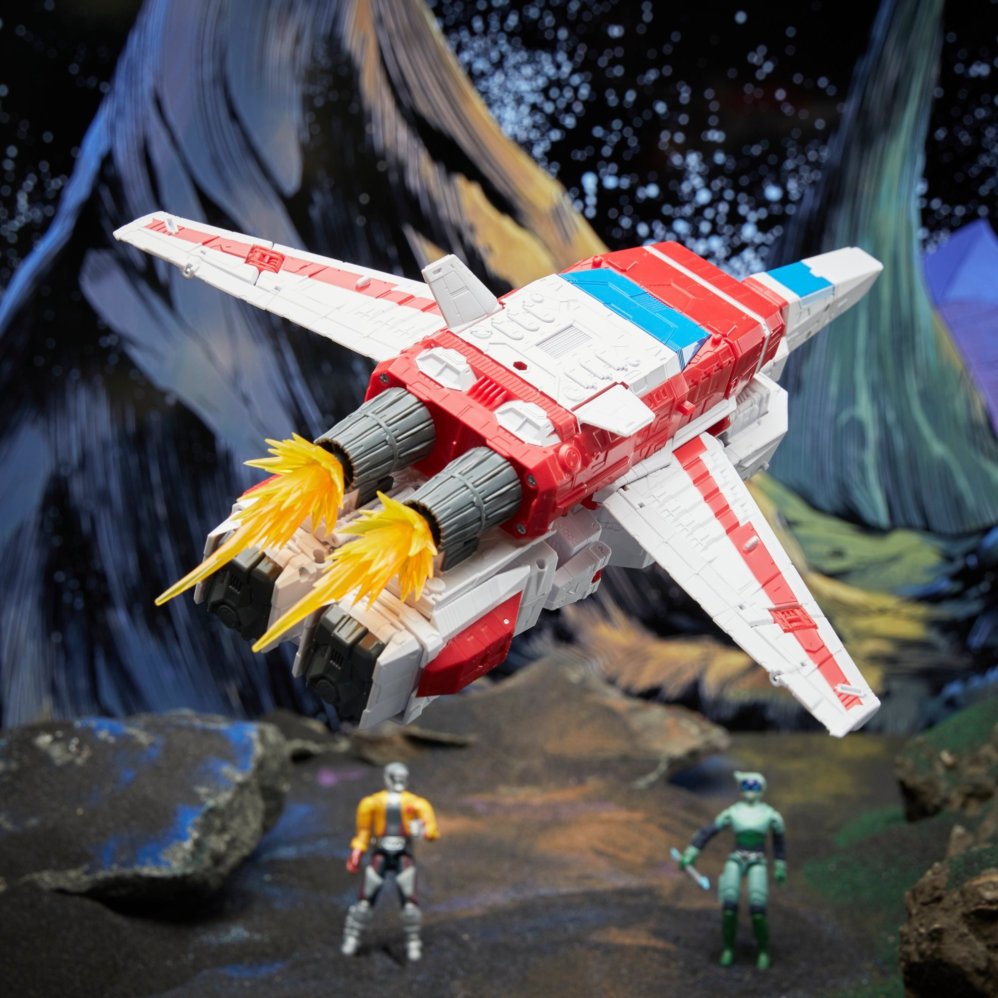 Transformers Void Rivals Autobot Jetfire, Zertonian Solila, and Agorrian Darak